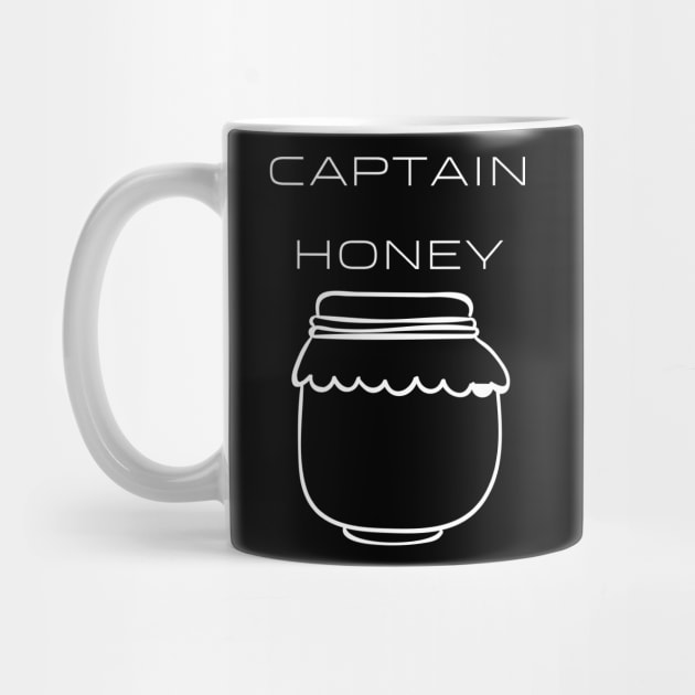 Captain Honey Typography White Design by Stylomart